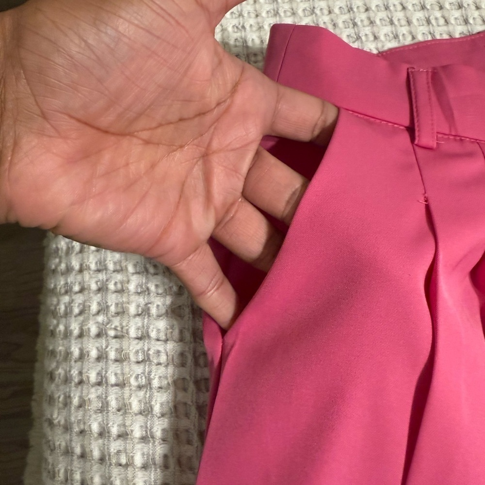 Nasty Gal Elegant High-Waist Pink Wide-Leg Women's Pants - Picture 6 of 11